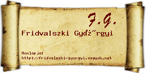 Fridvalszki Györgyi névjegykártya